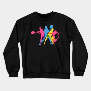 BRIGHT TENNIS SILHOUETTES Crewneck Sweatshirt